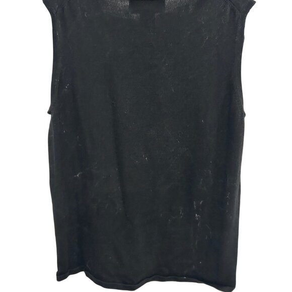 Lisa International Black Embroidered Butterfly Tank Top Size M Casual Relaxed - Picture 2 of 9